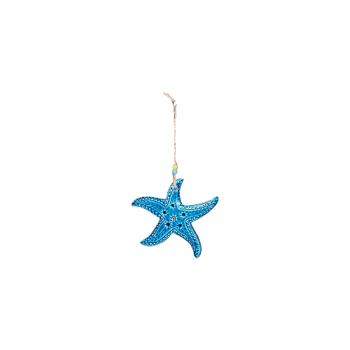 Dekoratif Deniz Yıldızı Duvar Süsü 17 cm TurkuazMavi
