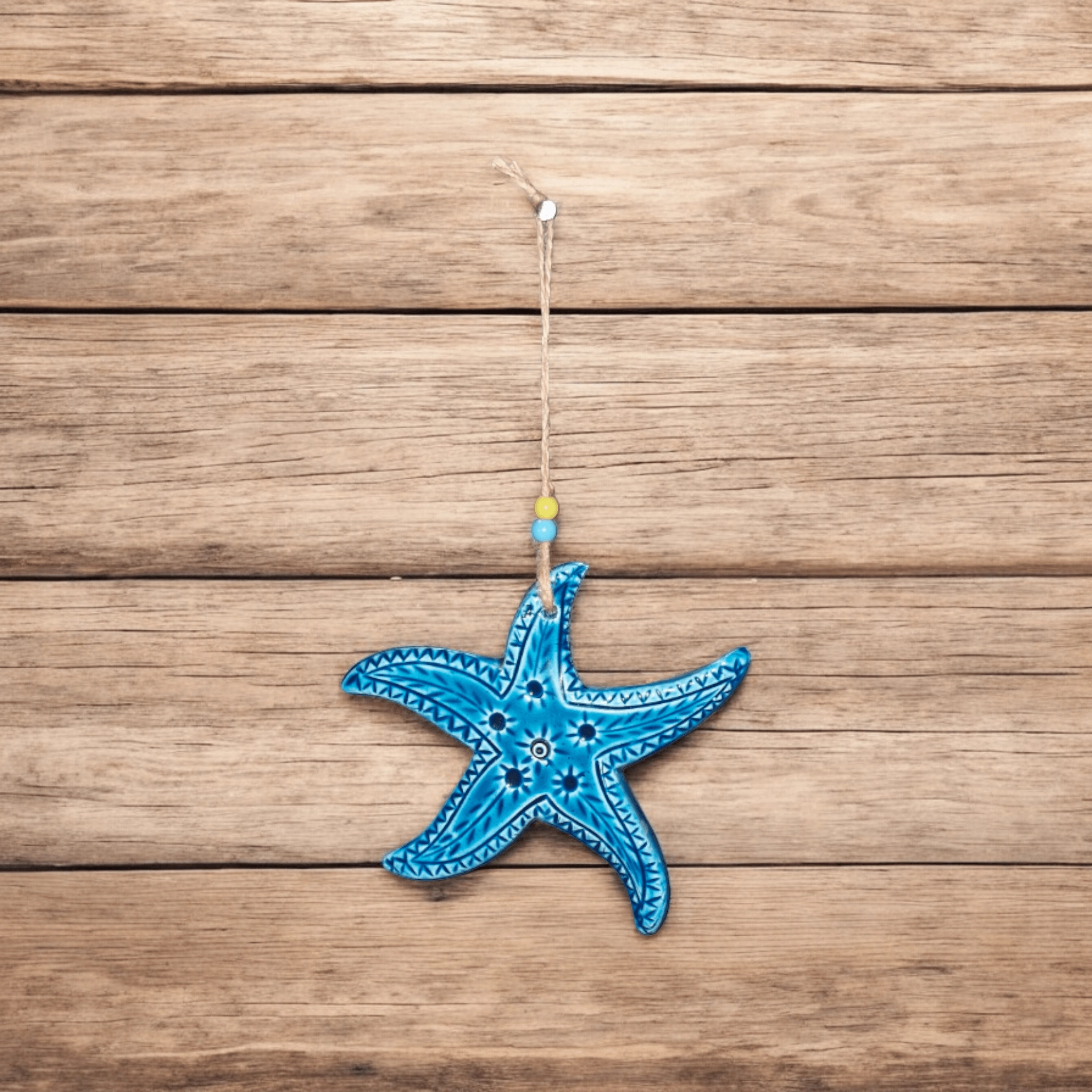 Dekoratif Deniz Yıldızı Duvar Süsü 17 cm TurkuazMavi