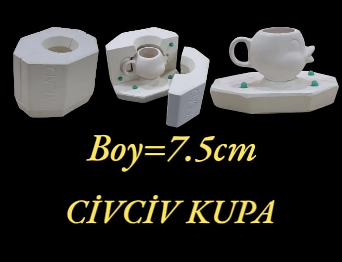 Döküm Alçı Kalıp Civciv Desenli Kupa 