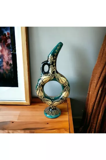 Seramik Hitit Vazo 25cm Turkuaz