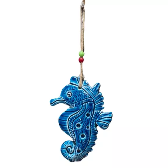 Dekoratif Deniz Atı Duvar Süsü 16cm TurkuaMavi